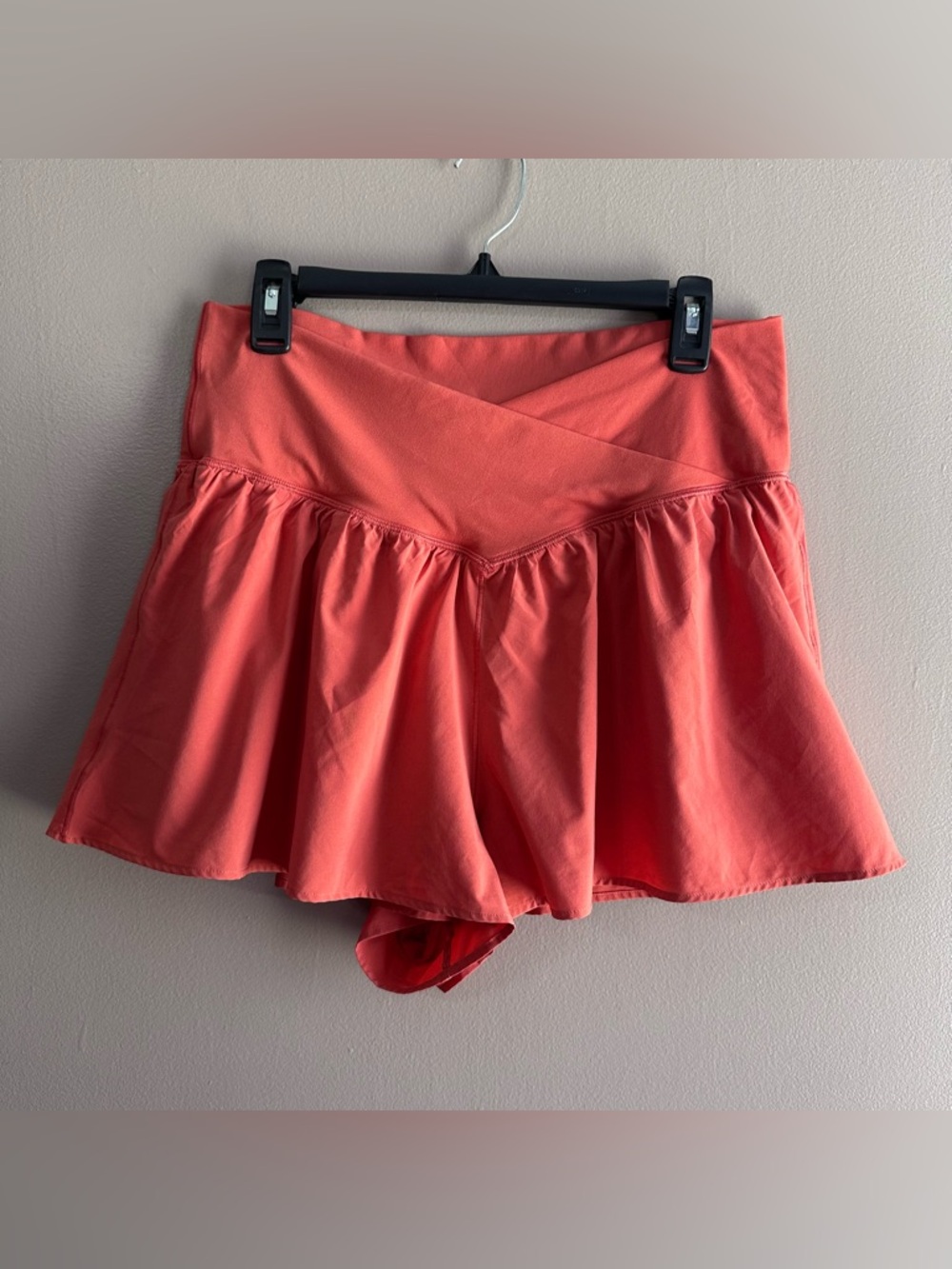 Offline by Aerie Orange Real Me Crossover Flowy Shorts Womens XL Workout Gym